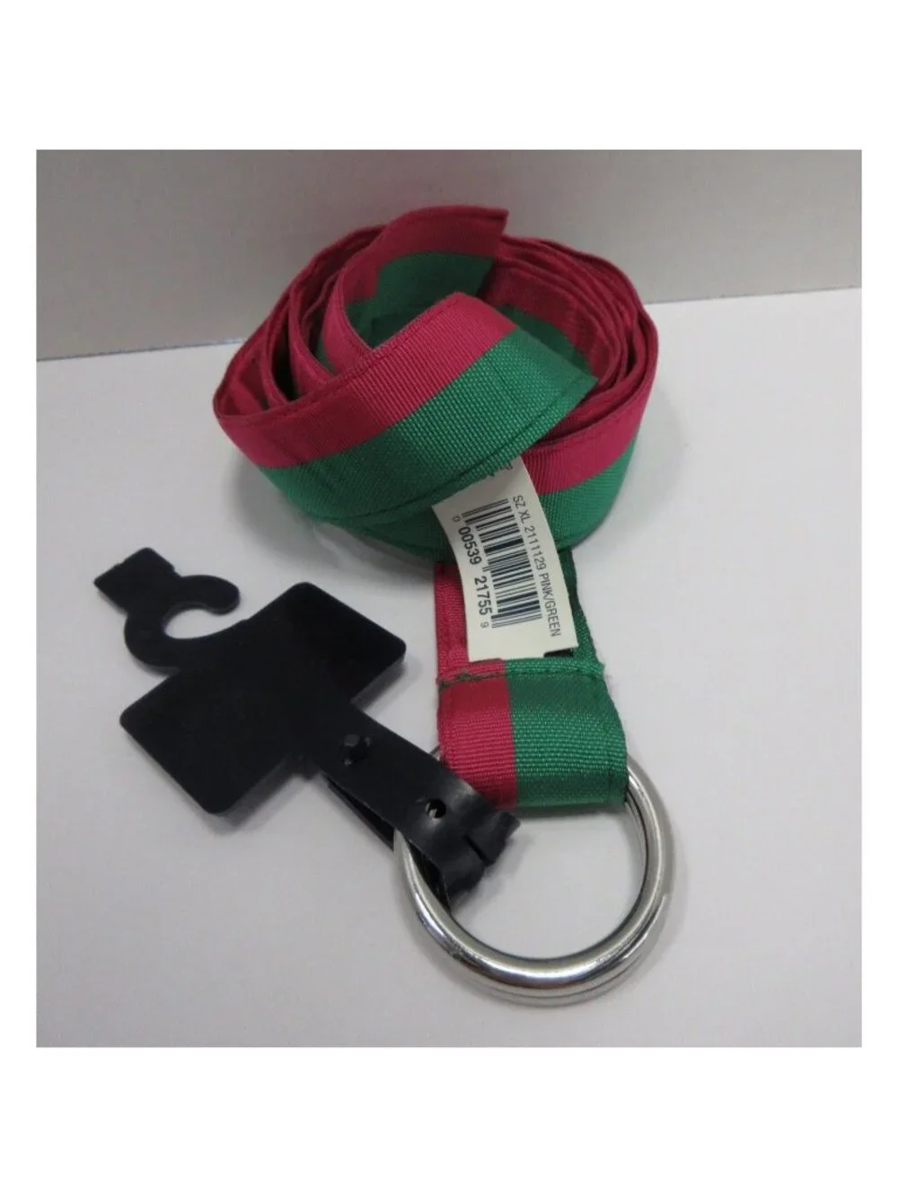 VINTAGE Polo Ralph Lauren Belt XL Pink Grosgrain Ribbon D Ring USA